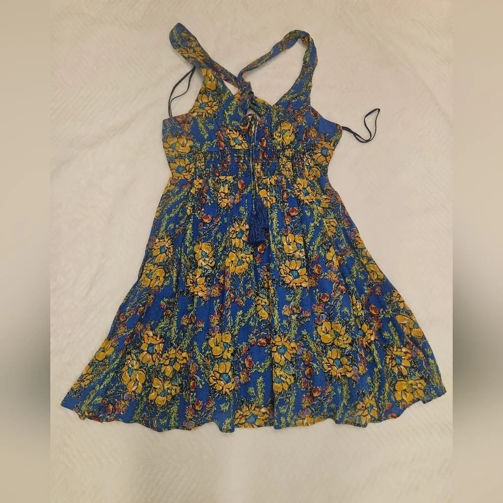 Free People Washed Ashore Floral Strappy Romantic Sundress Size XS - Picture 3 of 10